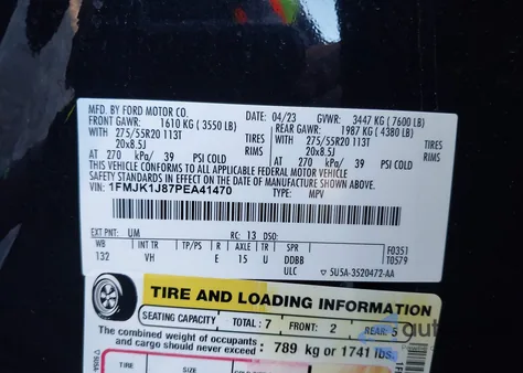 2023 Ford Expedition Xlt Max from USA, damaged, VIN 1FMJK1J87PEA41470